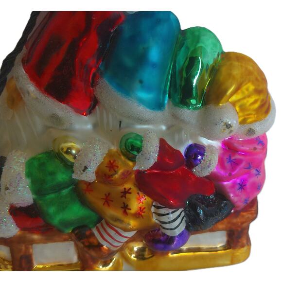 Vintage Radko Bob Squad Elves Santa on Bobsled Christmas Ornament 97-248-0 - Picture 4 of 7